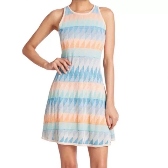 Shoshanna Blythe Knit Sleeveless Geometric Colorful Dress Size Small